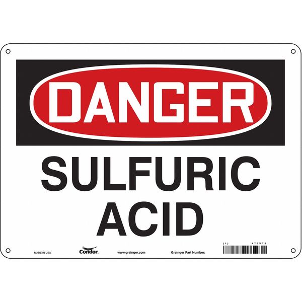Safety Sign, 10 in Height, 14 in Width, Aluminum, Horizontal Rectangle, English, 470V75