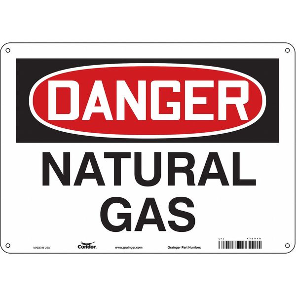 Safety Sign, 10 in Height, 14 in Width, Aluminum, Horizontal Rectangle, English, 470V10