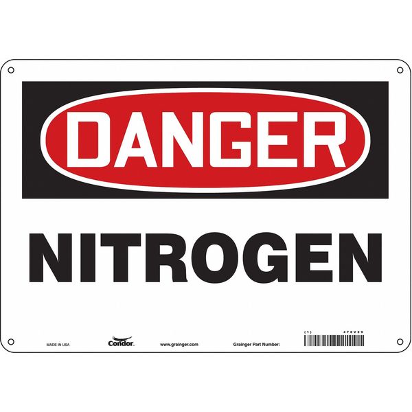 Safety Sign, 10 in Height, 14 in Width, Aluminum, Horizontal Rectangle, English, 470V29