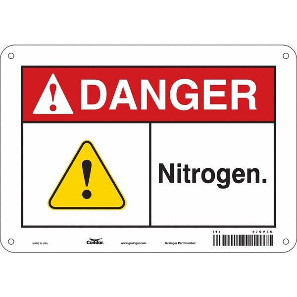 Safety Sign, 7 in Height, 10 in Width, Aluminum, Vertical Rectangle, English, 470V36