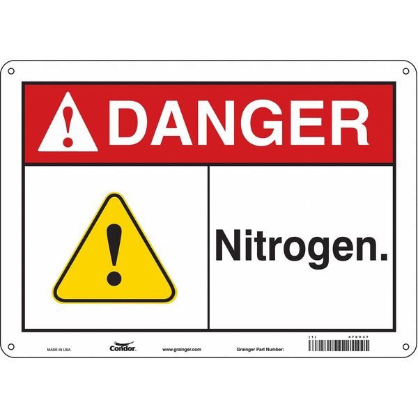Safety Sign, 10 in Height, 14 in Width, Aluminum, Horizontal Rectangle, English, 470V37