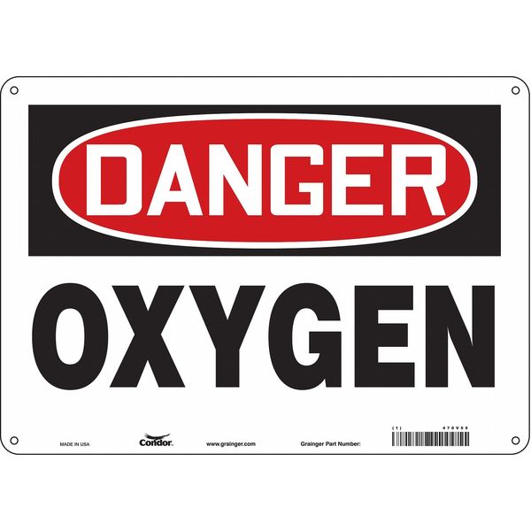 Safety Sign, 10 in Height, 14 in Width, Aluminum, Horizontal Rectangle, English, 470V55