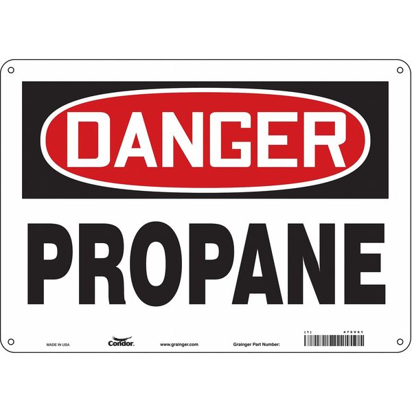 Safety Sign, 10 in Height, 14 in Width, Aluminum, Horizontal Rectangle, English, 470V61