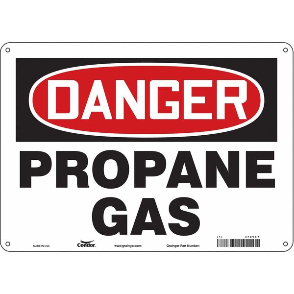 Safety Sign, 10 in Height, 14 in Width, Aluminum, Horizontal Rectangle, English, 470V67