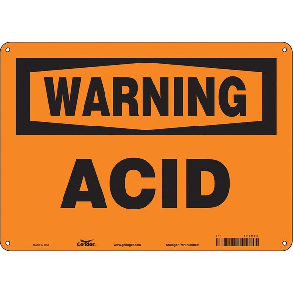 Safety Sign, 10 in Height, 14 in Width, Aluminum, Horizontal Rectangle, English, 470W05