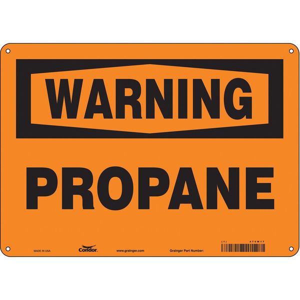 Safety Sign, 10 in Height, 14 in Width, Aluminum, Horizontal Rectangle, English, 470W17