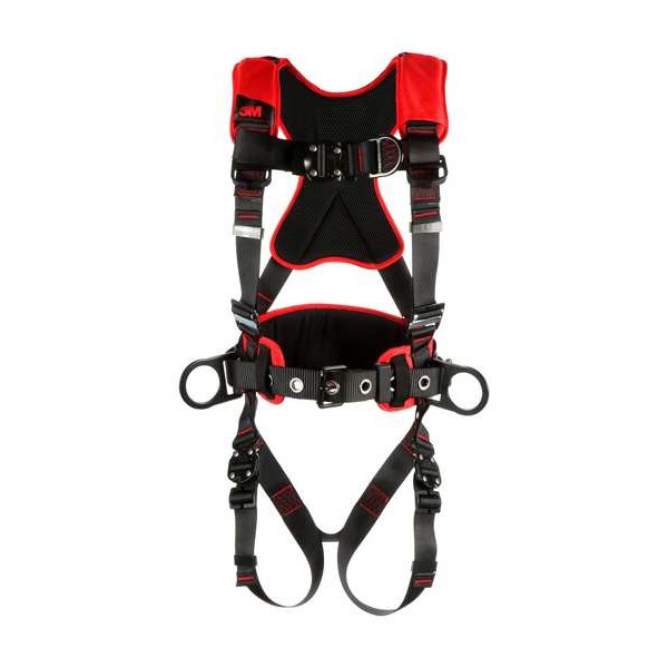 Full Body Harness, Vest Style, XL, Polyester, Black