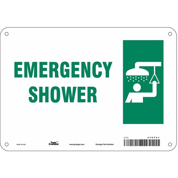 Safety Sign, 7 in Height, 10 in Width, Aluminum, Vertical Rectangle, English, 470Y01