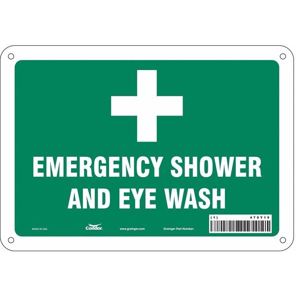 Safety Sign, 7 in Height, 10 in Width, Aluminum, Vertical Rectangle, English, 470Y19