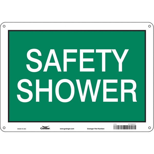 Safety Sign, 10 in Height, 14 in Width, Aluminum, Horizontal Rectangle, English, 470Z81