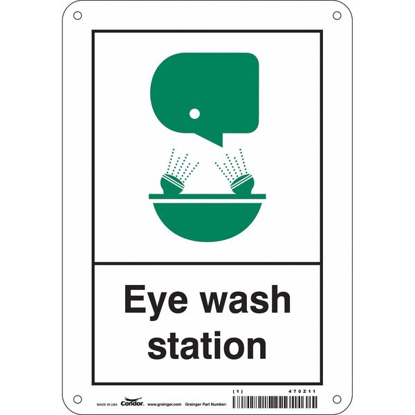 Safety Sign, 10 in Height, 7 in Width, Aluminum, Horizontal Rectangle, English, 470Z11