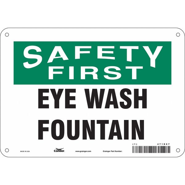 Safety Sign, 7 in Height, 10 in Width, Aluminum, Vertical Rectangle, English, 471D87
