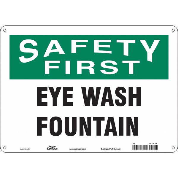 Safety Sign, 10 in Height, 14 in Width, Aluminum, Horizontal Rectangle, English, 471D88