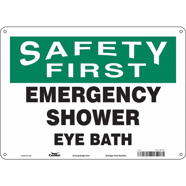 Safety Sign, 10 in Height, 14 in Width, Aluminum, Horizontal Rectangle, English, 471D72