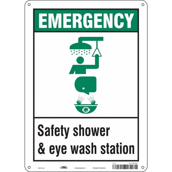 Safety Sign, 14 in Height, 10 in Width, Aluminum, Vertical Rectangle, English, 471D08