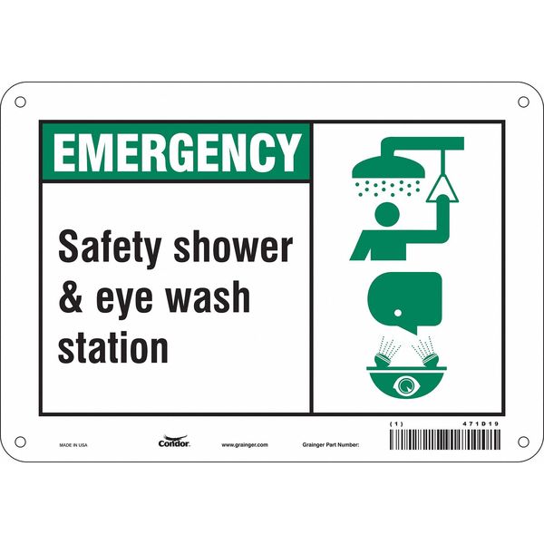 Safety Sign, 7 in Height, 10 in Width, Aluminum, Vertical Rectangle, English, 471D19