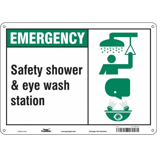 Safety Sign, 10 in Height, 14 in Width, Aluminum, Horizontal Rectangle, English, 471D20