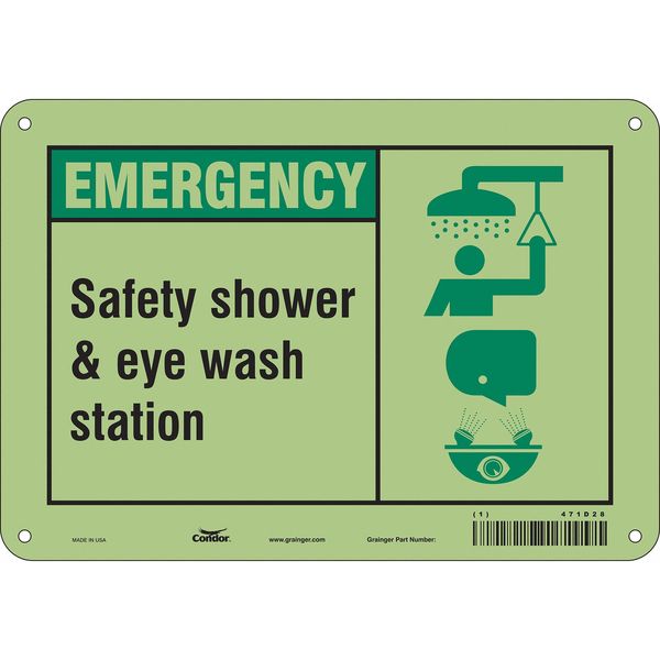 Safety Sign, 7 in Height, 10 in Width, Aluminum, Vertical Rectangle, English, 471D28