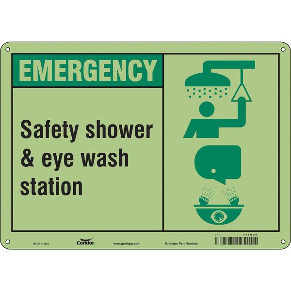Safety Sign, 10 in Height, 14 in Width, Aluminum, Horizontal Rectangle, English, 471D29