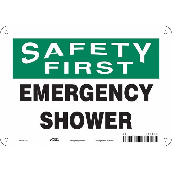 Safety Sign, 7 in Height, 10 in Width, Aluminum, Vertical Rectangle, English, 471D60