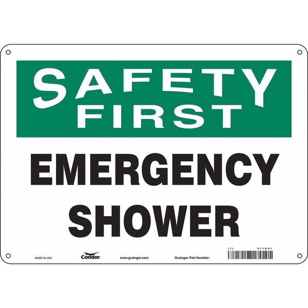 Safety Sign, 10 in Height, 14 in Width, Aluminum, Horizontal Rectangle, English, 471D61