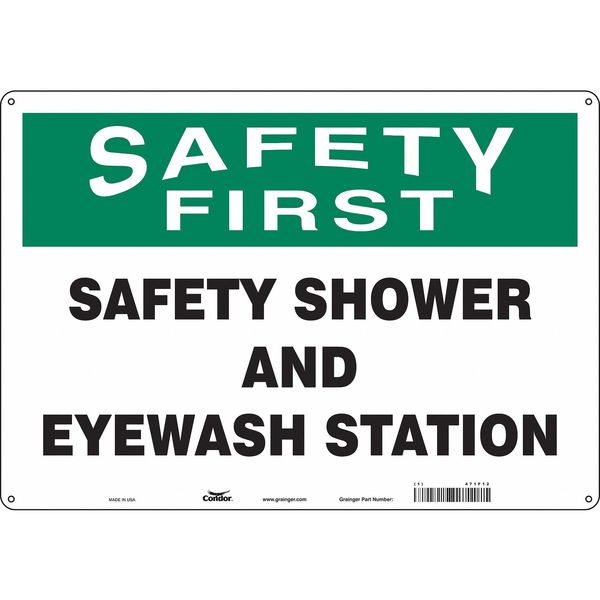 Safety Sign, 14 in H, 20 in W, Aluminum, English, 471F12