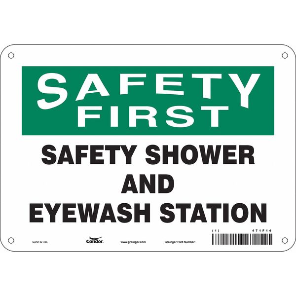 Safety Sign, 7 in Height, 10 in Width, Polyethylene, Vertical Rectangle, English, 471F14