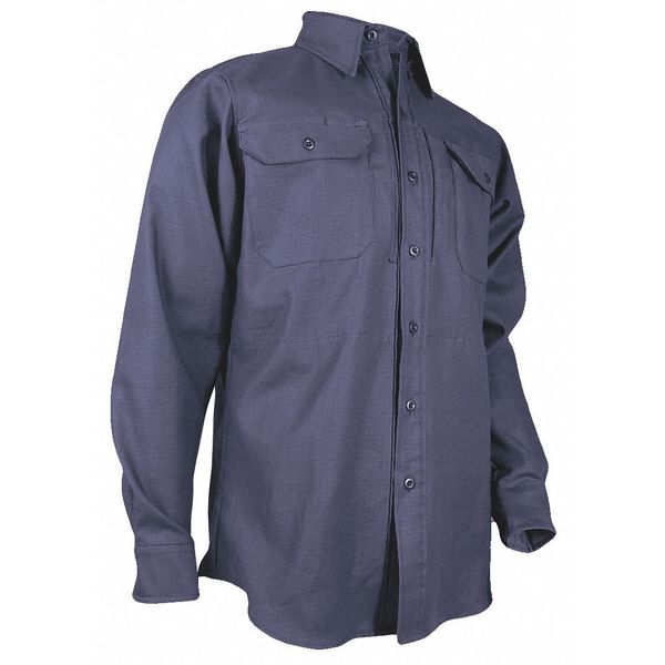 Flame-Resistant Dress Shirt, Navy, L