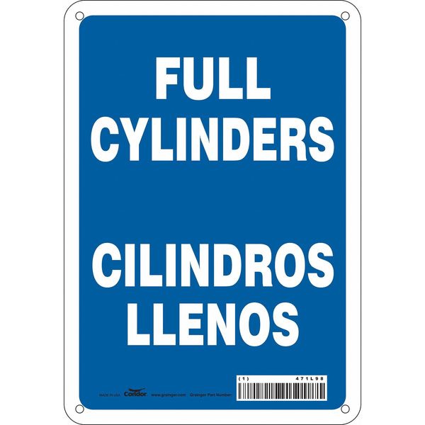Safety Sign, 10 in Height, 7 in Width, Aluminum, Horizontal Rectangle, English, Spanish, 471L98