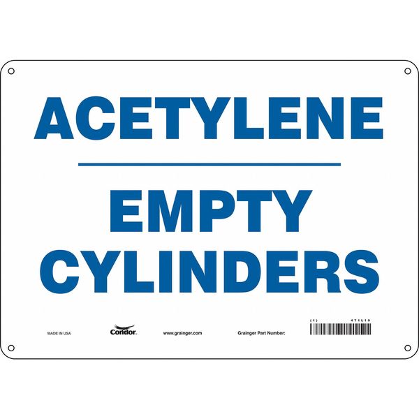 Safety Sign, 10 in Height, 14 in Width, Aluminum, Horizontal Rectangle, English, 471L19