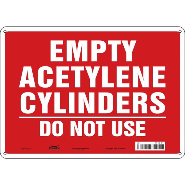 Safety Sign, 10 in Height, 14 in Width, Aluminum, Horizontal Rectangle, English, 471L31