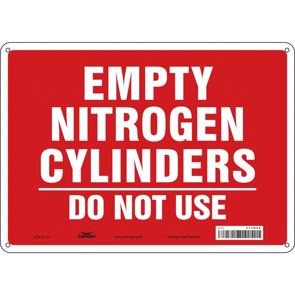 Safety Sign, 10 in Height, 14 in Width, Aluminum, Horizontal Rectangle, English, 471M80