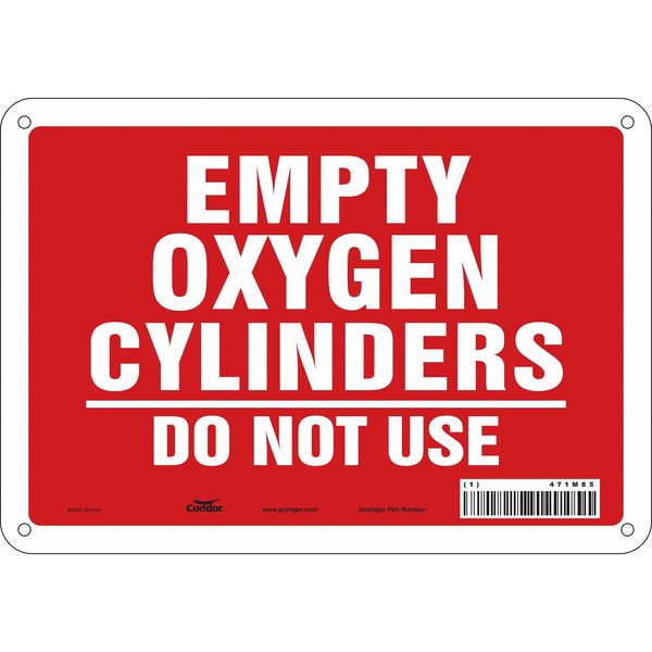 Safety Sign, 7 in Height, 10 in Width, Aluminum, Vertical Rectangle, English, 471M85