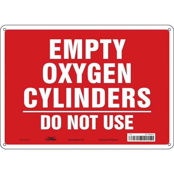 Safety Sign, 10 in Height, 14 in Width, Aluminum, Horizontal Rectangle, English, 471M86