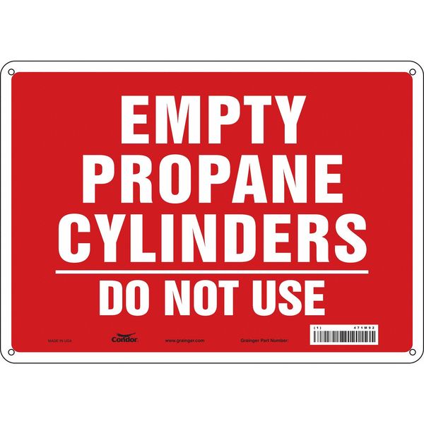 Safety Sign, 10 in Height, 14 in Width, Aluminum, Horizontal Rectangle, English, 471M92