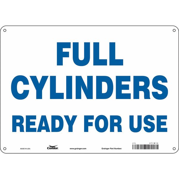 Safety Sign, 10 in Height, 14 in Width, Polyethylene, Horizontal Rectangle, English, 471M14