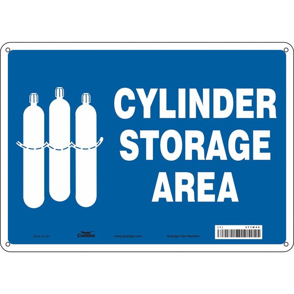 Safety Sign, 10 in Height, 14 in Width, Aluminum, Horizontal Rectangle, English, 471M42