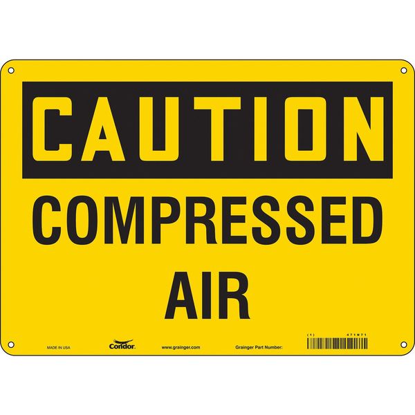 Safety Sign, 10 in Height, 14 in Width, Aluminum, Horizontal Rectangle, English, 471N71