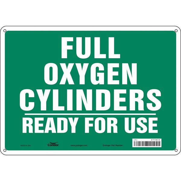Safety Sign, 10 in Height, 14 in Width, Aluminum, Horizontal Rectangle, English, 471N35