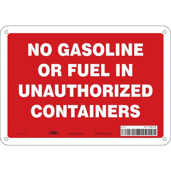 Safety Sign, 7 in Height, 10 in Width, Aluminum, Vertical Rectangle, English, 471N52