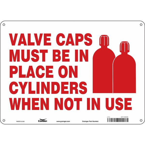 Safety Sign, 10 in Height, 14 in Width, Aluminum, Horizontal Rectangle, English, 471N65
