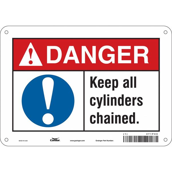 Safety Sign, 7 in Height, 10 in Width, Aluminum, Vertical Rectangle, English, 471P86