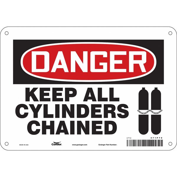 Safety Sign, 7 in Height, 10 in Width, Aluminum, Vertical Rectangle, English, 471P70
