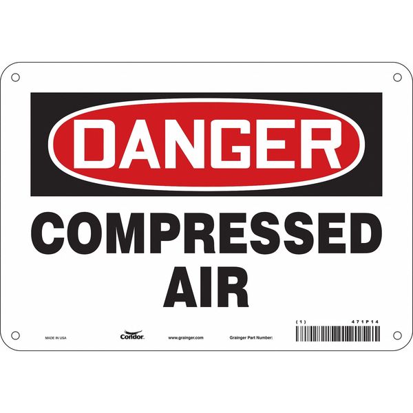 Safety Sign, 7 in Height, 10 in Width, Aluminum, Vertical Rectangle, English, 471P14