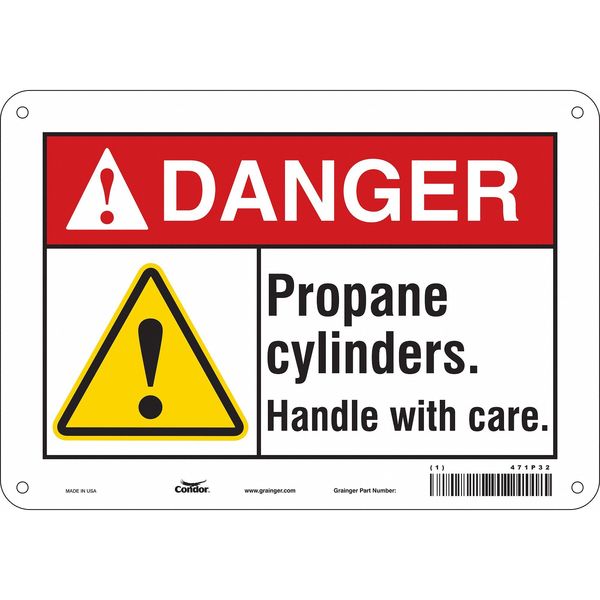 Safety Sign, 7 in Height, 10 in Width, Aluminum, Vertical Rectangle, English, 471P32