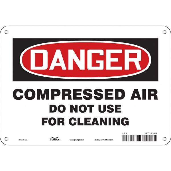 Safety Sign, 7 in Height, 10 in Width, Aluminum, Vertical Rectangle, English, 471P38