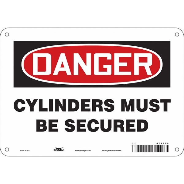 Safety Sign, 7 in Height, 10 in Width, Aluminum, Vertical Rectangle, English, 471P58