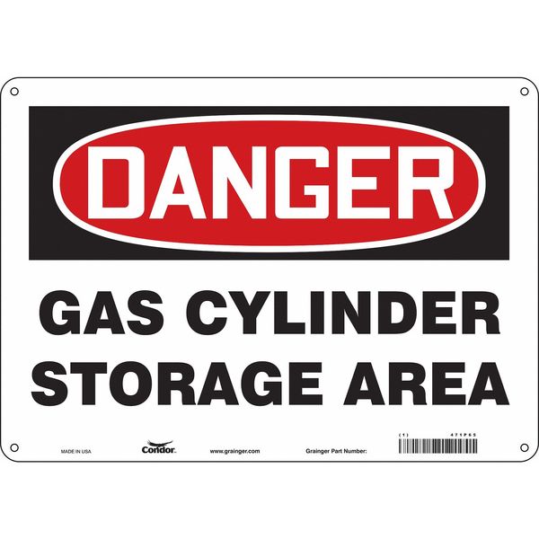 Safety Sign, 10 in Height, 14 in Width, Aluminum, Horizontal Rectangle, English, 471P65