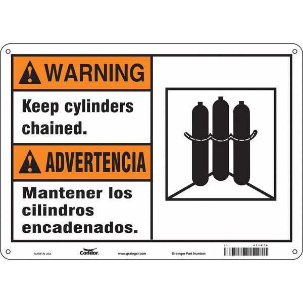 Safety Sign, 10 in H, 14 in W, Horizontal Rectangle, English, Spanish, 471R78