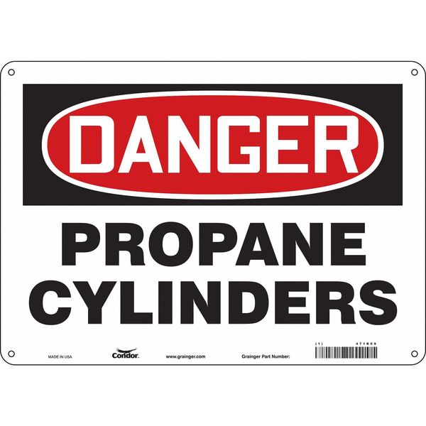 Safety Sign, 10 in Height, 14 in Width, Aluminum, Horizontal Rectangle, English, 471R09